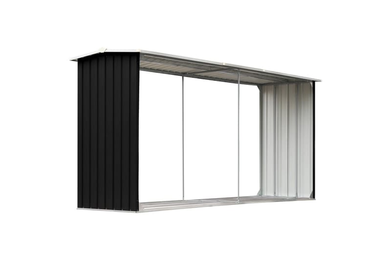 Vedskjul galvanisert stål 330x92x153 cm antrasitt - Hage - Uterom & feriehus - Lagringshus & boder - Redskapsboder