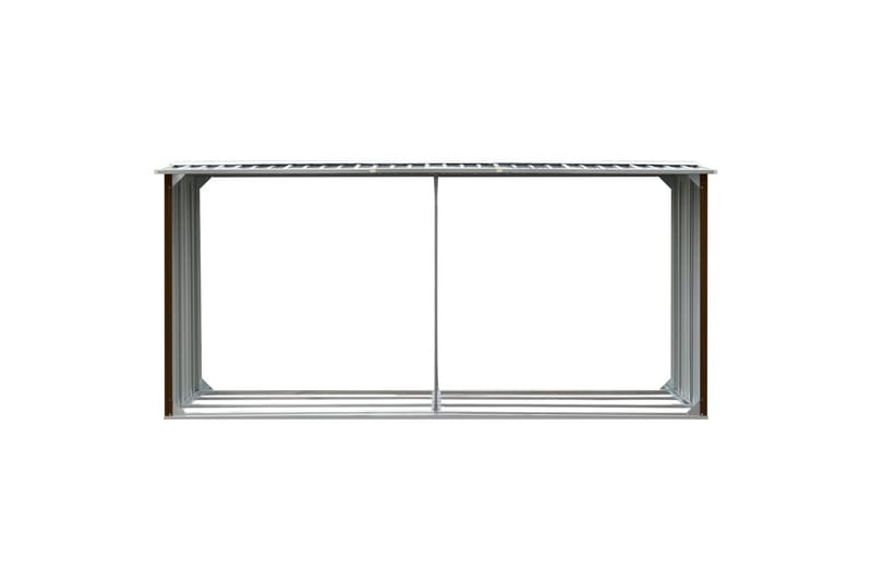 Vedskjul galvanisert stål 330x92x153 cm brun - Hage - Uterom & feriehus - Lagringshus & boder - Redskapsboder
