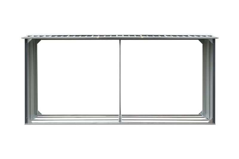 Vedskjul galvanisert stål 330x92x153 cm grå - Vedbod & vedskjul - Vedoppbevaring - Redskapsboder
