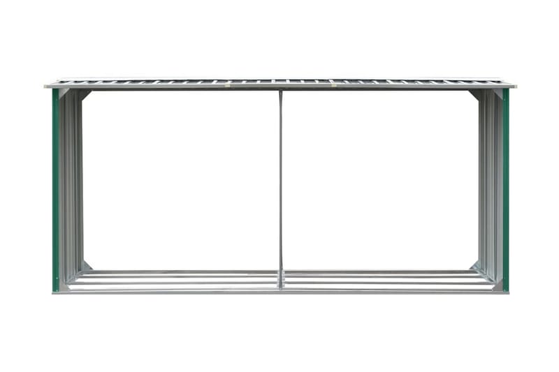 Vedskjul galvanisert stål 330x92x153 cm grønn - Hage - Uterom & feriehus - Lagringshus & boder - Redskapsboder