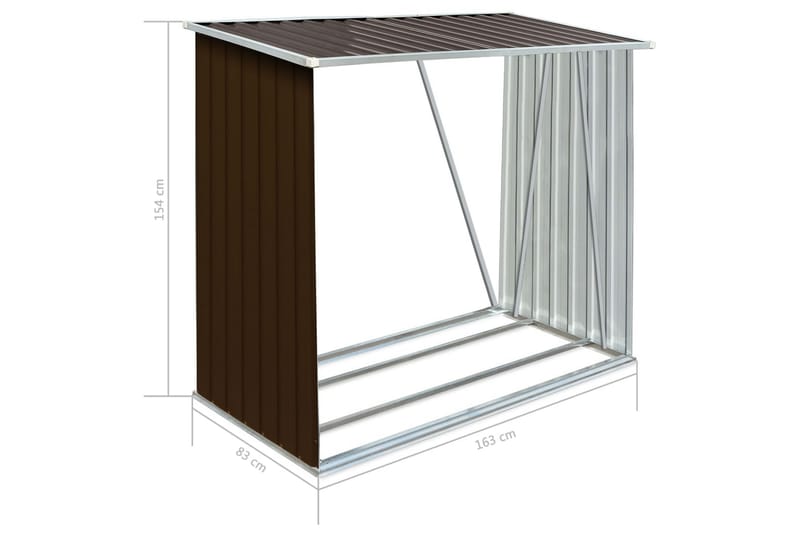 Vedskjul galvanisert stål - Vedbod & vedskjul - Vedoppbevaring - Redskapsboder