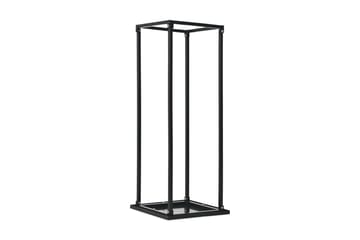 Vedstativ med base svart 37x37x113 cm stål - Svart - Hage - Uterom & feriehus - Lagringshus & boder - Redskapsboder