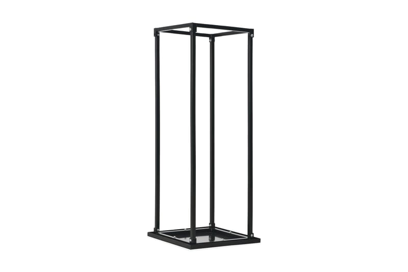 Vedstativ med base svart 37x37x113 cm stål - Svart - Hage - Uterom & feriehus - Lagringshus & boder - Redskapsboder