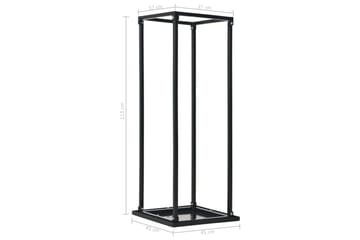 Vedstativ med base svart 37x37x113 cm stål - Svart - Hage - Uterom & feriehus - Lagringshus & boder - Redskapsboder