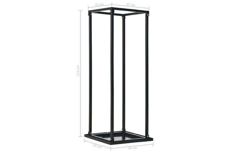 Vedstativ med base svart 37x37x113 cm stål - Svart - Hage - Uterom & feriehus - Lagringshus & boder - Redskapsboder