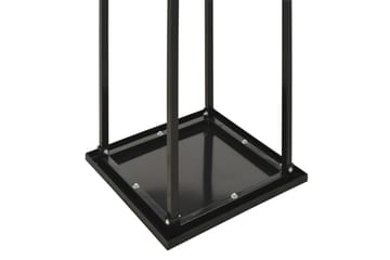 Vedstativ med base svart 37x37x113 cm stål - Svart - Hage - Uterom & feriehus - Lagringshus & boder - Redskapsboder