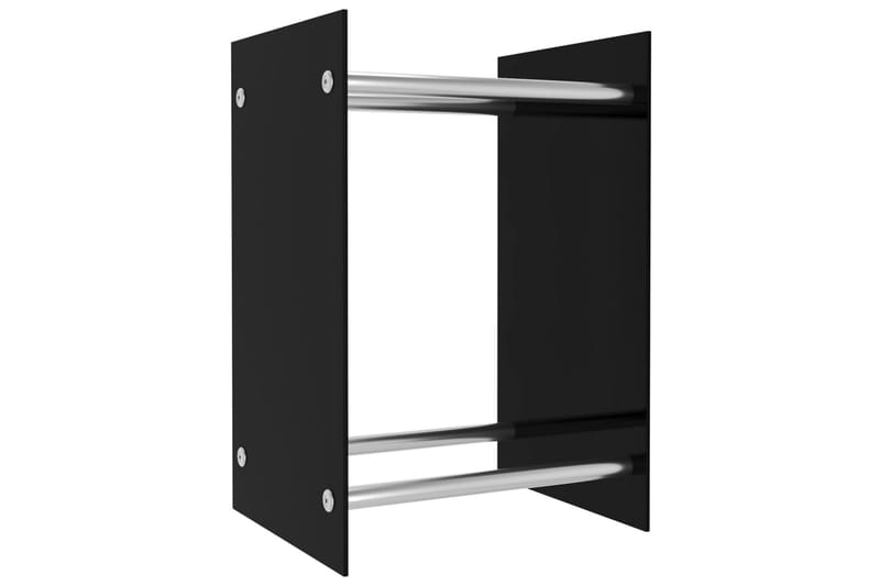 Vedstativ svart 40x35x60 cm glass - Hage - Uterom & feriehus - Lagringshus & boder - Redskapsboder