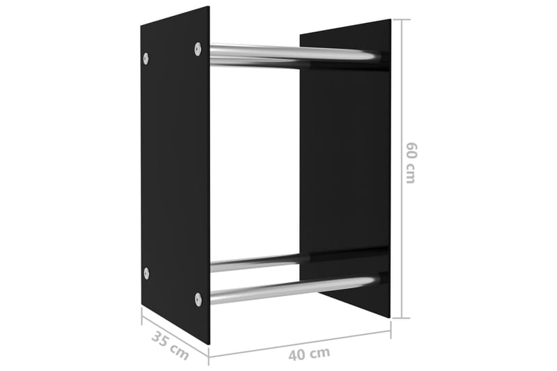 Vedstativ svart 40x35x60 cm glass - Vedbod & vedskjul - Vedoppbevaring - Redskapsboder