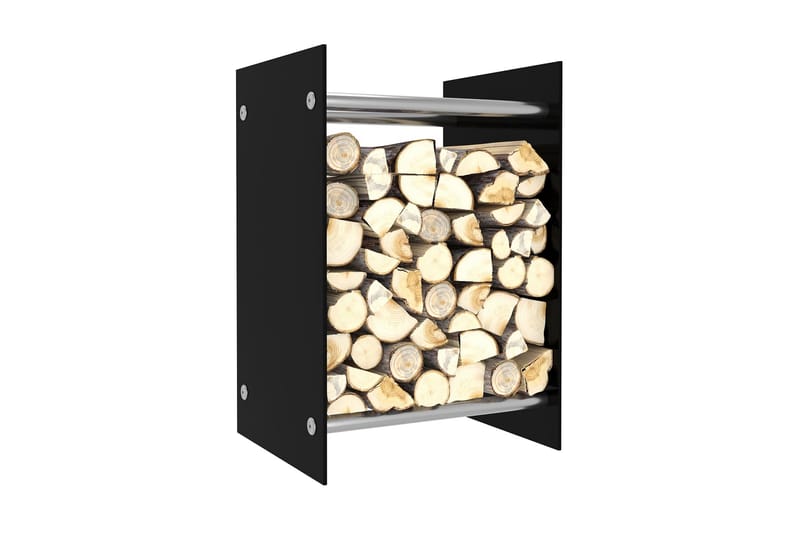 Vedstativ svart 40x35x60 cm glass - Hage - Uterom & feriehus - Lagringshus & boder - Redskapsboder