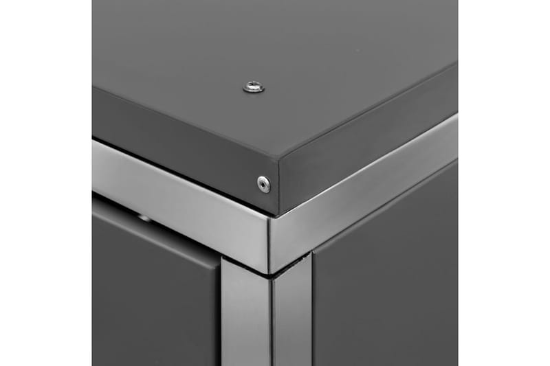 Søppeldunkskur dobbelt 138x77,5x115,5 cm rustfritt stål - Antrasittgrå - Hage - Uterom & feriehus - Lagringshus & boder - Søppelskur
