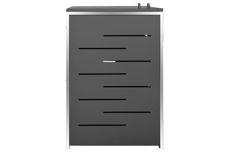 Søppeldunkskur dobbelt 138x77,5x115,5 cm rustfritt stål - Antrasittgrå - Hage - Uterom & feriehus - Lagringshus & boder - Søppelskur