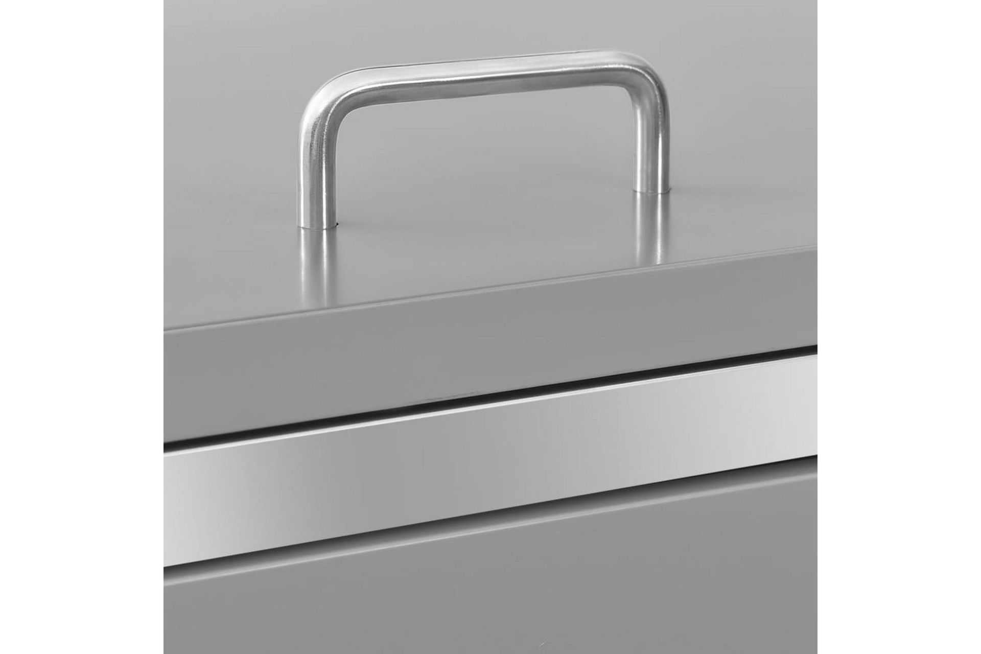 Søppeldunkskur dobbelt 138x77,5x115,5 cm rustfritt stål - Grå - Hage - Uterom & feriehus - Lagringshus & boder - Søppelskur