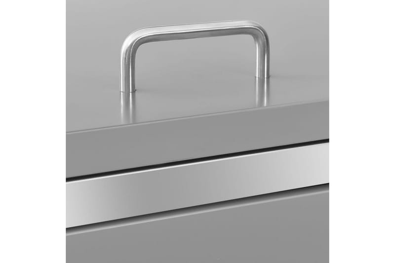 Søppeldunkskur dobbelt 138x77,5x115,5 cm rustfritt stål - Grå - Hage - Uterom & feriehus - Lagringshus & boder - Søppelskur