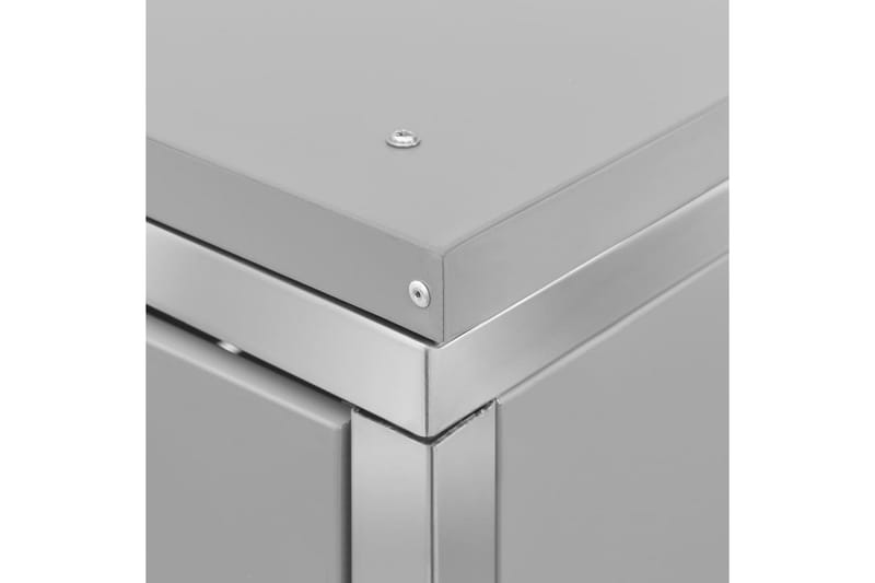 Søppeldunkskur dobbelt 138x77,5x115,5 cm rustfritt stål - Grå - Hage - Uterom & feriehus - Lagringshus & boder - Søppelskur