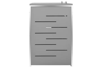 Søppeldunkskur dobbelt 138x77,5x115,5 cm rustfritt stål - Grå - Hage - Uterom & feriehus - Lagringshus & boder - Søppelskur