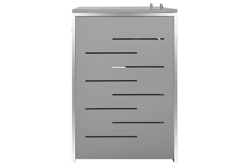 Søppeldunkskur dobbelt 138x77,5x115,5 cm rustfritt stål - Grå - Hage - Uterom & feriehus - Lagringshus & boder - Søppelskur