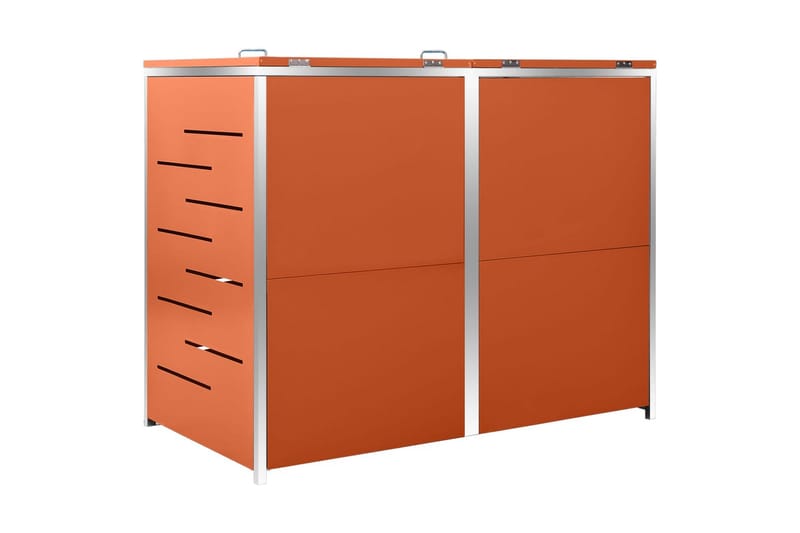 Søppeldunkskur dobbelt 138x77,5x115,5 cm rustfritt stål - Oransj - Hage - Uterom & feriehus - Lagringshus & boder - Søppelskur