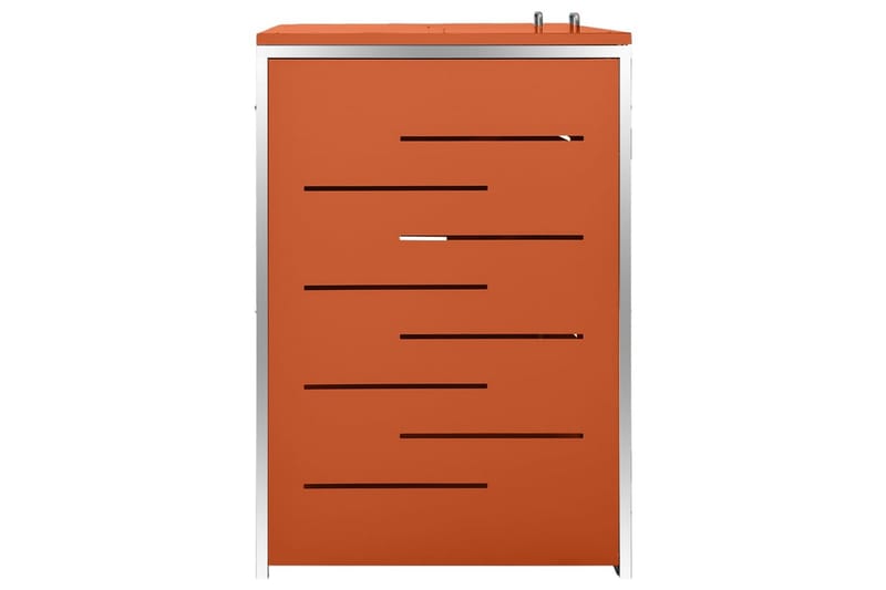 Søppeldunkskur dobbelt 138x77,5x115,5 cm rustfritt stål - Oransj - Hage - Uterom & feriehus - Lagringshus & boder - Søppelskur
