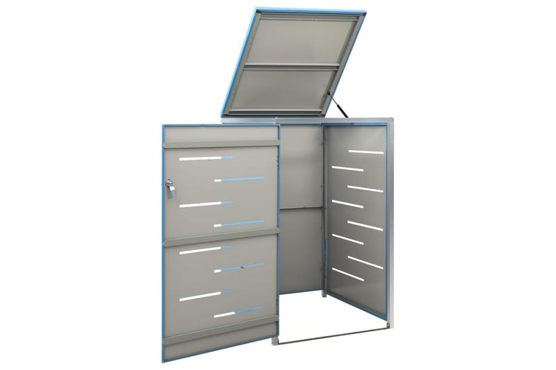 Søppeldunkskur enkelt 69x77,5x115 cm rustfritt stål - Blå - Hage - Uterom & feriehus - Lagringshus & boder - Søppelskur