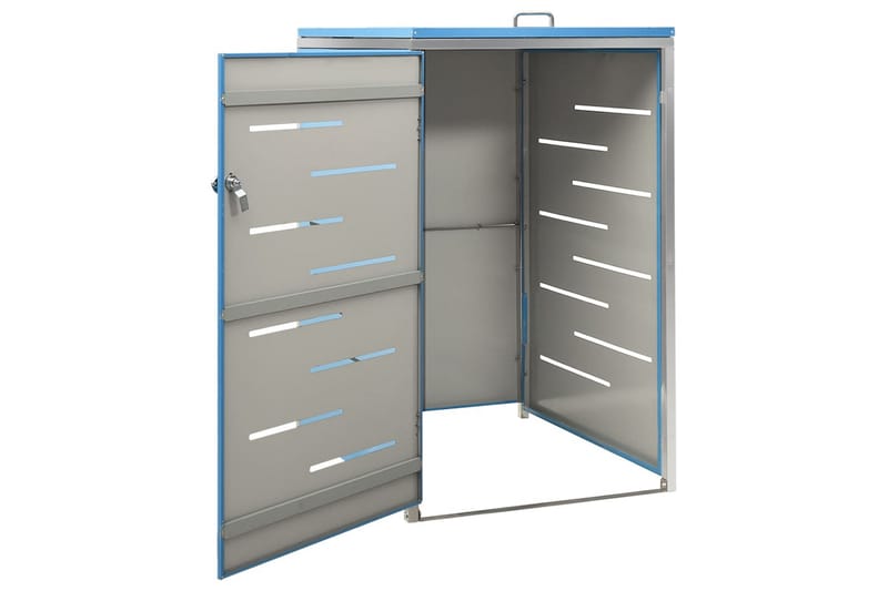 Søppeldunkskur enkelt 69x77,5x115 cm rustfritt stål - Blå - Hage - Uterom & feriehus - Lagringshus & boder - Søppelskur