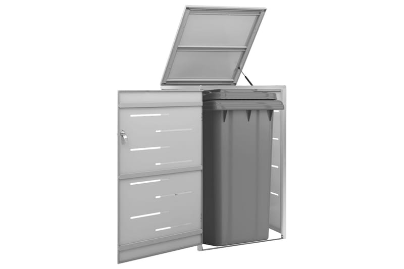 Søppeldunkskur enkelt 69x77,5x115 cm rustfritt stål - Grå - Hage - Uterom & feriehus - Lagringshus & boder - Søppelskur