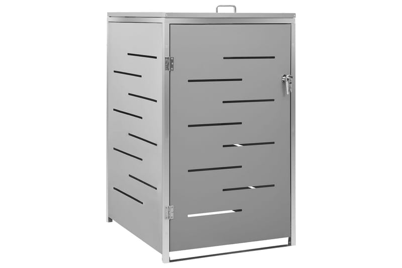 Søppeldunkskur enkelt 69x77,5x115 cm rustfritt stål - Grå - Hage - Uterom & feriehus - Lagringshus & boder - Søppelskur