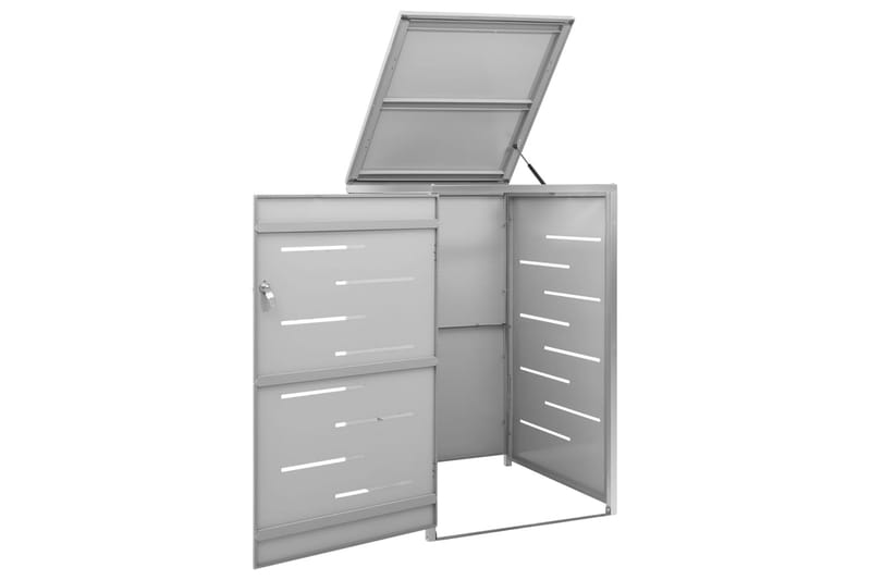 Søppeldunkskur enkelt 69x77,5x115 cm rustfritt stål - Grå - Hage - Uterom & feriehus - Lagringshus & boder - Søppelskur