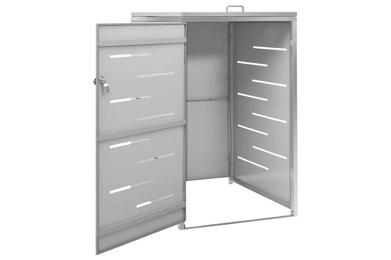 Søppeldunkskur enkelt 69x77,5x115 cm rustfritt stål - Grå - Hage - Uterom & feriehus - Lagringshus & boder - Søppelskur