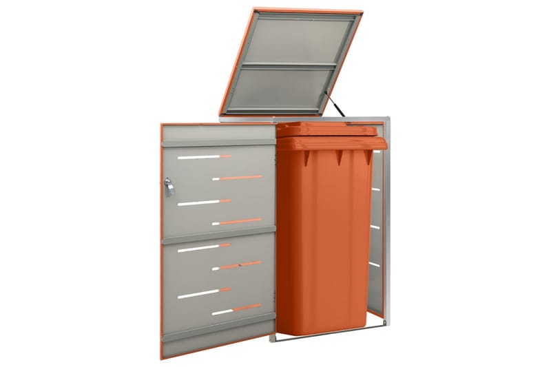 Søppeldunkskur enkelt 69x77,5x115 cm rustfritt stål - Oransj - Hage - Uterom & feriehus - Lagringshus & boder - Søppelskur