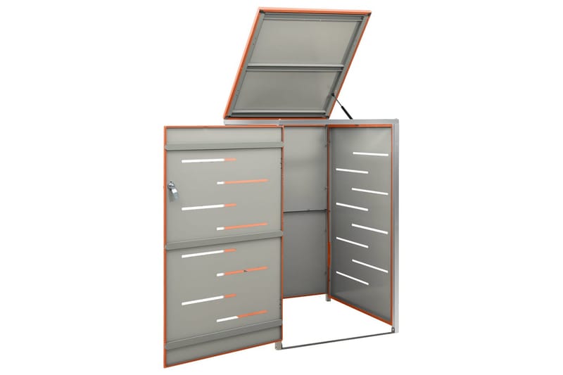 Søppeldunkskur enkelt 69x77,5x115 cm rustfritt stål - Oransj - Hage - Uterom & feriehus - Lagringshus & boder - Søppelskur