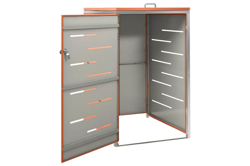 Søppeldunkskur enkelt 69x77,5x115 cm rustfritt stål - Oransj - Hage - Uterom & feriehus - Lagringshus & boder - Søppelskur
