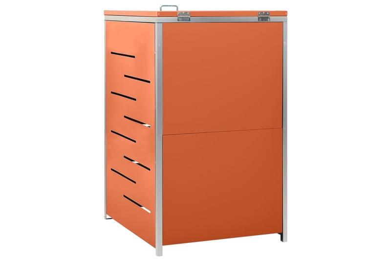 Søppeldunkskur enkelt 69x77,5x115 cm rustfritt stål - Oransj - Søppelskur