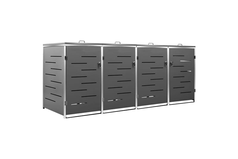 Søppeldunkskur firedobbelt 276,5x77,5x115,5 cm - Antrasittgrå - Hage - Uterom & feriehus - Lagringshus & boder - Søppelskur