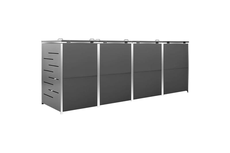 Søppeldunkskur firedobbelt 276,5x77,5x115,5 cm - Antrasittgrå - Hage - Uterom & feriehus - Lagringshus & boder - Søppelskur