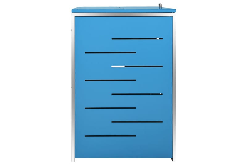 Søppeldunkskur firedobbelt 276,5x77,5x115,5 rustfritt stål - Blå - Hage - Uterom & feriehus - Lagringshus & boder - Søppelskur