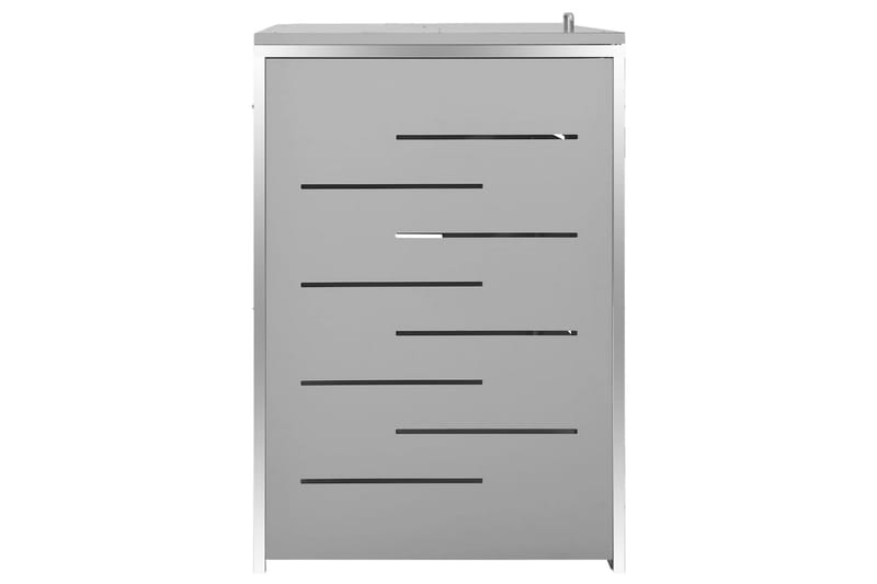 Søppeldunkskur firedobbelt 276,5x77,5x115,5 rustfritt stål - Grå - Hage - Uterom & feriehus - Lagringshus & boder - Søppelskur