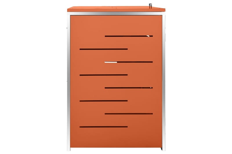 Søppeldunkskur firedobbelt 276,5x77,5x115,5 rustfritt stål - Oransj - Hage - Uterom & feriehus - Lagringshus & boder - Søppelskur