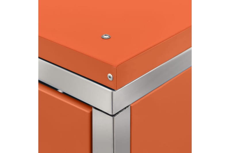Søppeldunkskur trippelt 207x77,5x115 cm rustfritt stål - Oransj - Søppelskur