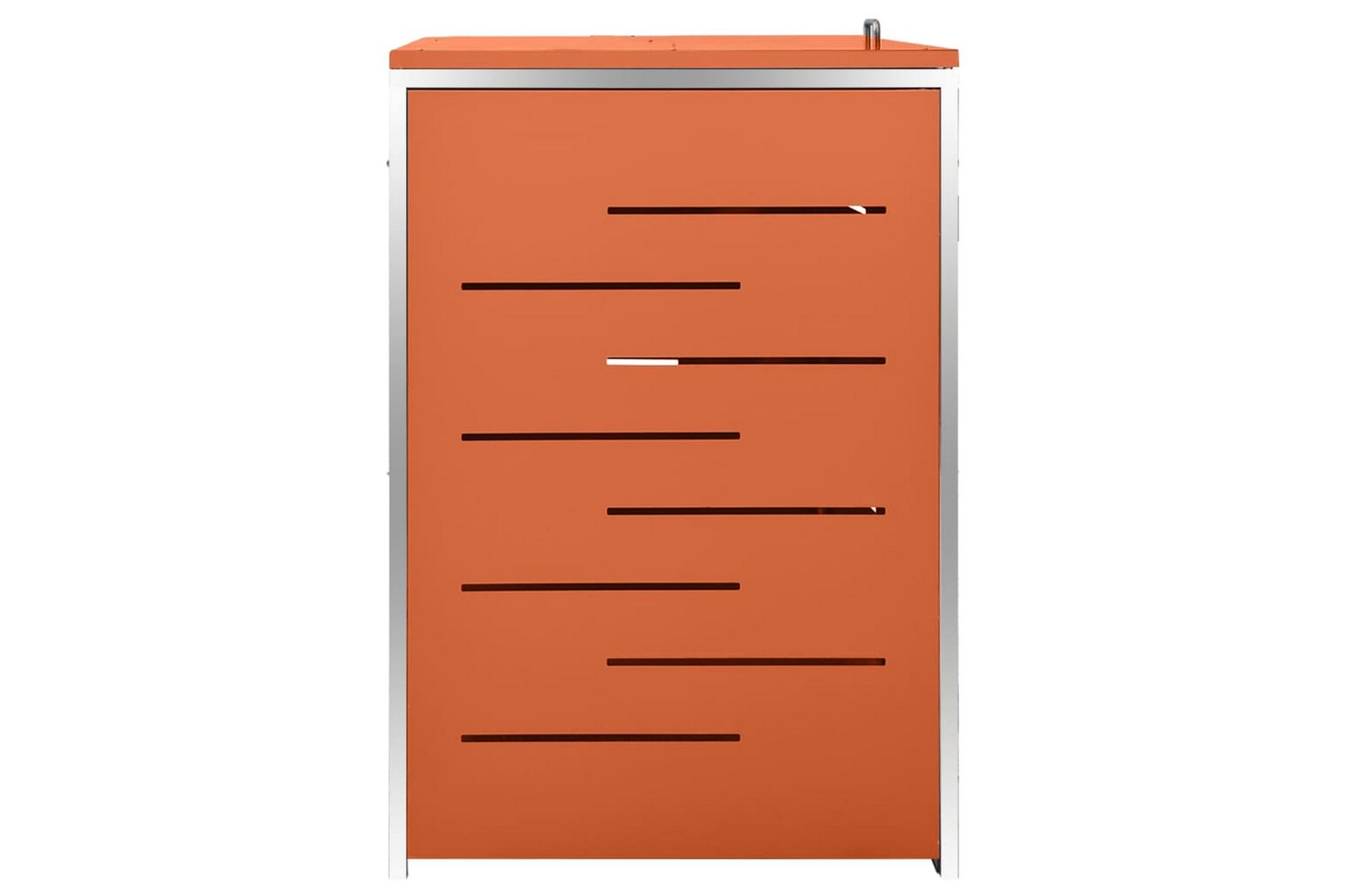 Søppeldunkskur trippelt 207x77,5x115 cm rustfritt stål - Oransj - Hage - Uterom & feriehus - Lagringshus & boder - Søppelskur