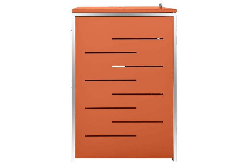 Søppeldunkskur trippelt 207x77,5x115 cm rustfritt stål - Oransj - Hage - Uterom & feriehus - Lagringshus & boder - Søppelskur
