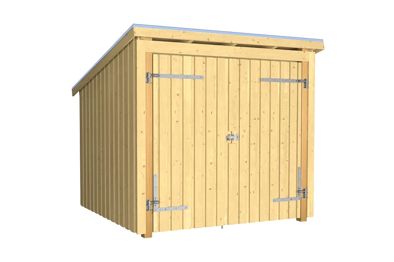 PLUS Nordic Sykkelhjul 5 m² - 1 Modell med Dobbeldør - Grå - Hage - Uterom & feriehus - Lagringshus & boder - Sykkelbod & sykkelstativ