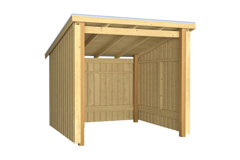PLUS Nordic Sykkelskjul 5,7 m² - 1 Modul Åpen - Grå - Hage - Uterom & feriehus - Lagringshus & boder - Sykkelbod & sykkelstativ