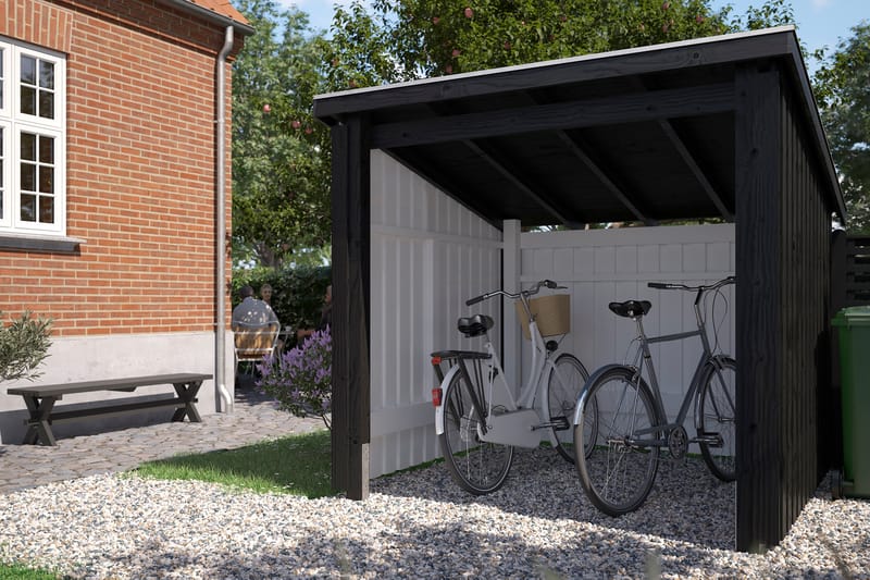 PLUS Nordic Sykkelskjul 5,7 m² - 1 Modul Åpen - Grå - Hage - Uterom & feriehus - Lagringshus & boder - Sykkelbod & sykkelstativ