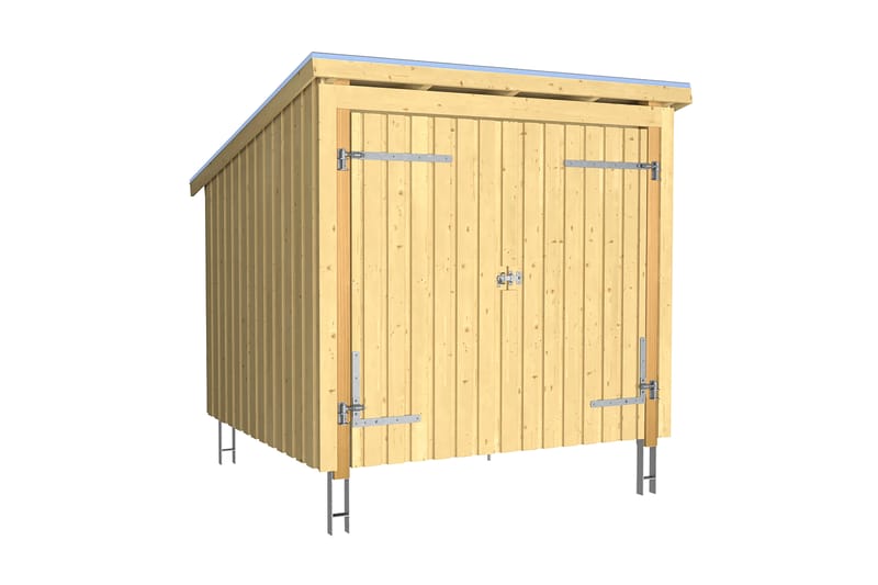 PLUS Nordic Sykkelskjul 5 m² - 1 Modul med Dobbeldør - Grå - Hage - Uterom & feriehus - Lagringshus & boder - Sykkelbod & sykkelstativ