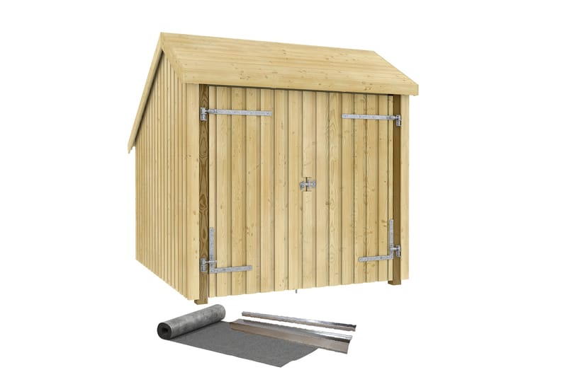 PLUS Sykkelskjul 5,7 m² - 1 Modul med Dobbeldør - Grå - Hage - Uterom & feriehus - Lagringshus & boder - Sykkelbod & sykkelstativ