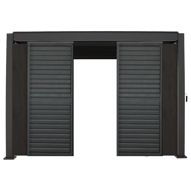 Middle Panel of Louvers Wall for Gazebo HOME4YOU, svartbrun trelook