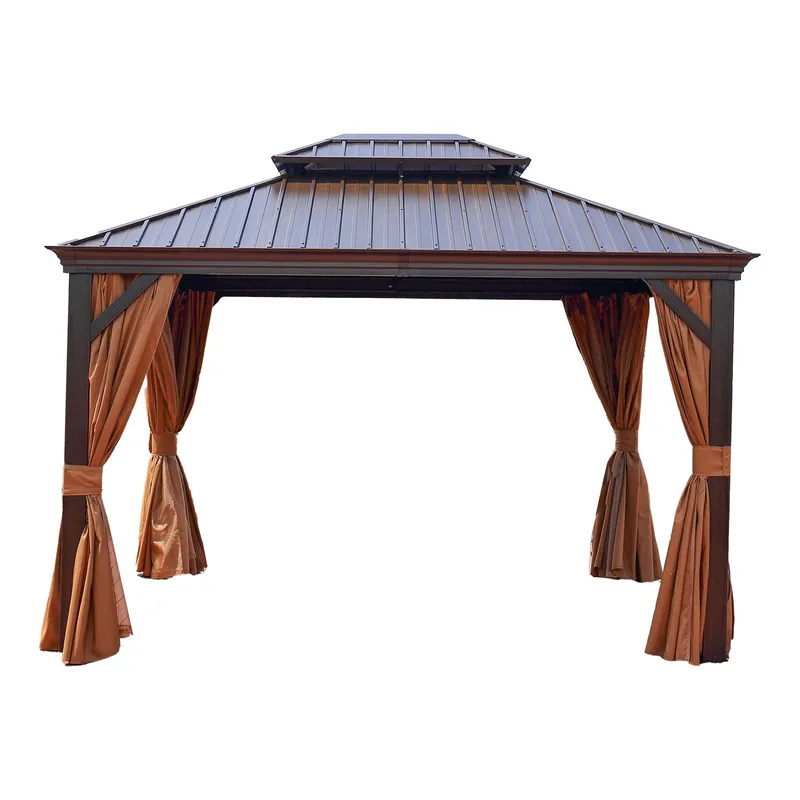 Paviljong Sunsetia 3,65x4,85x2/2,7M, brun/beige