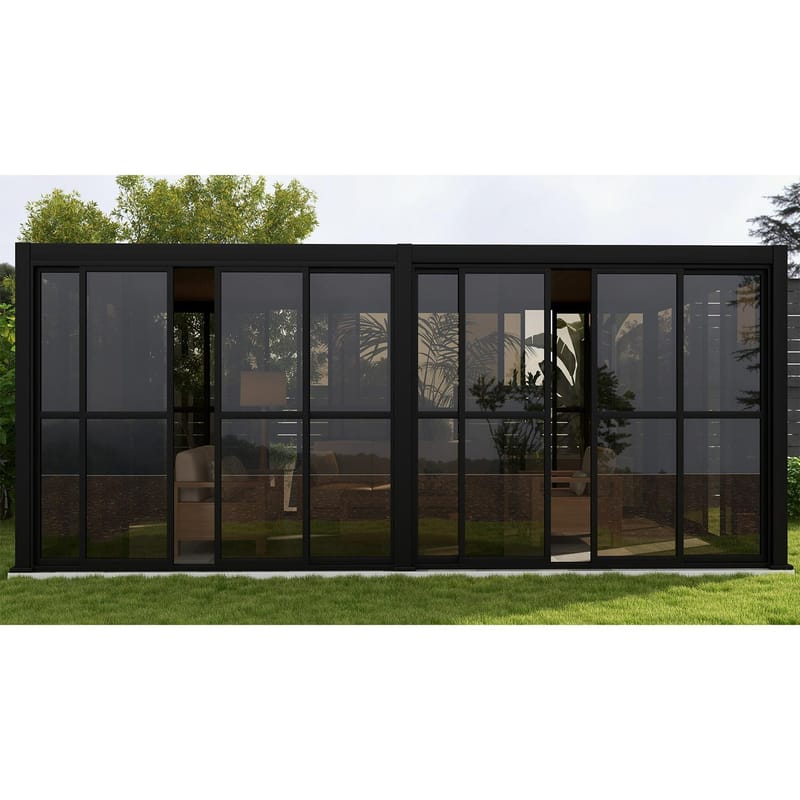 PC skyvevegg til paviljong HOME4YOU Mirador-111 4 m - Mørk grå - Hage - Uterom & feriehus - Lysthus & gazebo