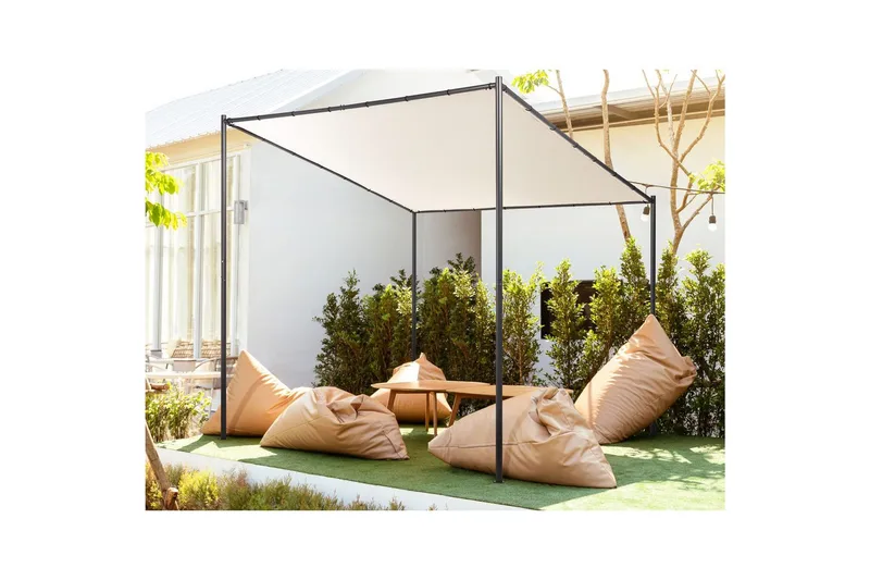 Trädgårdspergola Beliani Vimino Beige||Black - Hagemøbler - Solbeskyttelse - Pergola