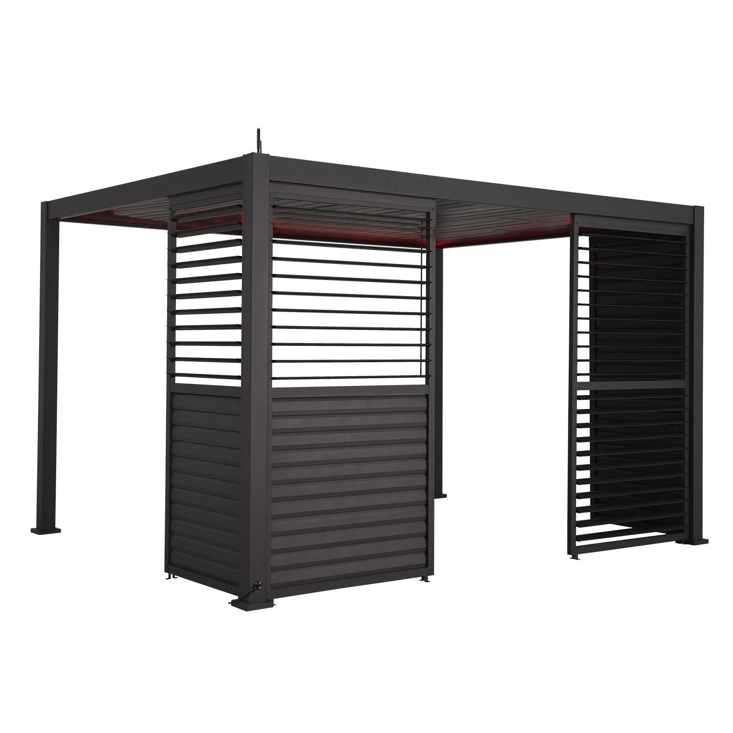 Vegg med justerbare lameller til paviljong HOME4YOU Mirador-111 150x47,5x84 cm, furu - Mørk grå